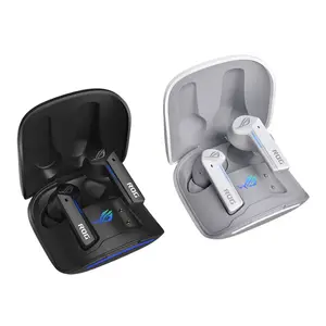 ASUS ROG Cetra True Wireless White Gaming Earbuds, Low-Latency Wireless Audio, Active Noise Cancellation, IPX4 Water Resistance, ASUS Aura RGB