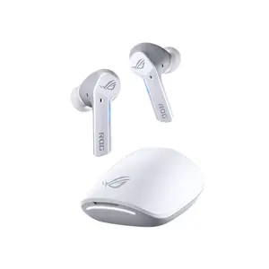 ASUS ROG Cetra True Wireless White Gaming Earbuds, Low-Latency Wireless Audio, Active Noise Cancellation, IPX4 Water Resistance, ASUS Aura RGB