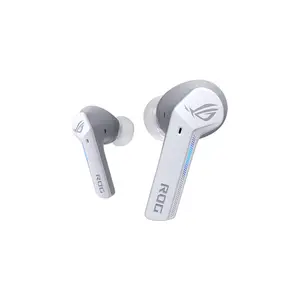 ASUS ROG Cetra True Wireless White Gaming Earbuds, Low-Latency Wireless Audio, Active Noise Cancellation, IPX4 Water Resistance, ASUS Aura RGB