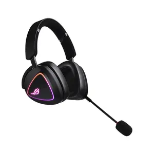 ASUS ROG Delta II A701 Black Tri-Mode Wireless Gaming Headset, ROG SpeedNova 2.4GHz, 50mm Titanium Drivers, 10mm Super-Wideband Mic, Aura Sync RGB