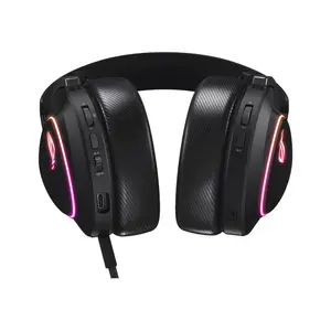 ASUS ROG Delta II A701 Black Tri-Mode Wireless Gaming Headset, ROG SpeedNova 2.4GHz, 50mm Titanium Drivers, 10mm Super-Wideband Mic, Aura Sync RGB