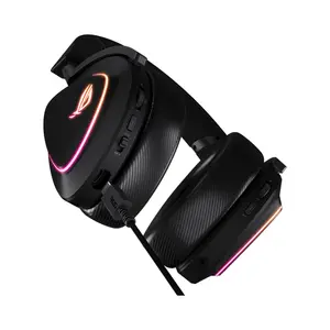 ASUS ROG Delta II A701 Black Tri-Mode Wireless Gaming Headset, ROG SpeedNova 2.4GHz, 50mm Titanium Drivers, 10mm Super-Wideband Mic, Aura Sync RGB