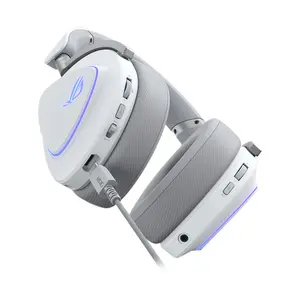 ASUS ROG Delta II A701 White Tri-Mode Wireless Gaming Headset, ROG SpeedNova 2.4GHz, 50mm Titanium Drivers, 10mm Super-Wideband Mic, Aura Sync RGB