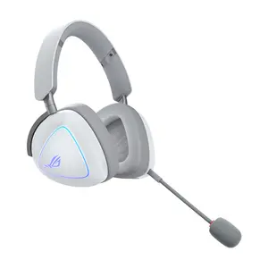 ASUS ROG Delta II A701 White Tri-Mode Wireless Gaming Headset, ROG SpeedNova 2.4GHz, 50mm Titanium Drivers, 10mm Super-Wideband Mic, Aura Sync RGB