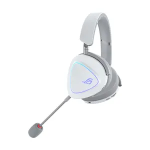 ASUS ROG Delta II A701 White Tri-Mode Wireless Gaming Headset, ROG SpeedNova 2.4GHz, 50mm Titanium Drivers, 10mm Super-Wideband Mic, Aura Sync RGB