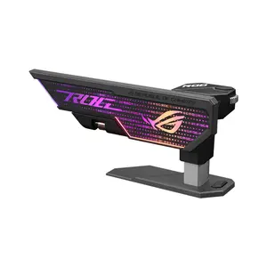 ASUS ROG Herculx XH01 Black Graphics Card Holder, Adjustable GPU Support Stand, Aura Sync RGB Lighting, Tool-Free Installation, Anti-Sag Design