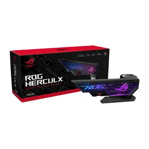 ASUS ROG Herculx XH01 Black Graphics Card Holder, Adjustable GPU Support Stand, Aura Sync RGB Lighting, Tool-Free Installation, Anti-Sag Design