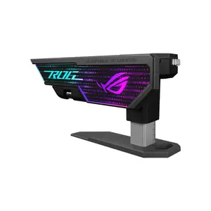 ASUS ROG Herculx XH01 Black Graphics Card Holder, Adjustable GPU Support Stand, Aura Sync RGB Lighting, Tool-Free Installation, Anti-Sag Design