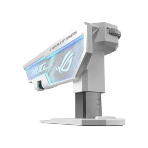 ASUS ROG Herculx XH01 White Graphics Card Holder, Adjustable GPU Support Stand, Aura Sync RGB Lighting, Tool-Free Installation, Anti-Sag Design
