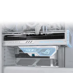 ASUS ROG Herculx XH01 White Graphics Card Holder, Adjustable GPU Support Stand, Aura Sync RGB Lighting, Tool-Free Installation, Anti-Sag Design