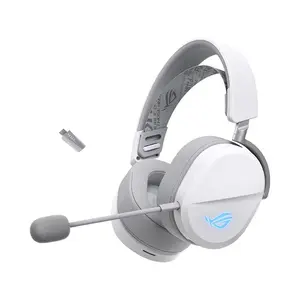 ASUS ROG Pelta A501 White Tri-Mode Wireless Gaming Headset, ROG SpeedNova 2.4GHz, 50mm Titanium Drivers, 10mm Super-Wideband Mic, Aura Sync RGB