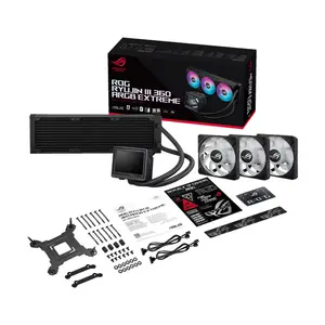 ASUS ROG Ryujin III 360 ARGB Extreme CPU Liquid Cooler, 3.5 Inch LCD Display, 360mm Radiator, Triple 120mm Magnetic ARGB Fans