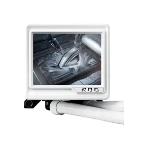 ASUS ROG Ryujin III 360 ARGB Extreme White Edition CPU Liquid Cooler, 3.5 Inch IPS LCD, Asetek Emma Gen8 V2 Pump, Triple 120mm Magnetic ARGB Fans