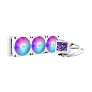 ASUS ROG Ryujin III 360 ARGB Extreme White Edition CPU Liquid Cooler, 3.5 Inch IPS LCD, Asetek Emma Gen8 V2 Pump, Triple 120mm Magnetic ARGB Fans