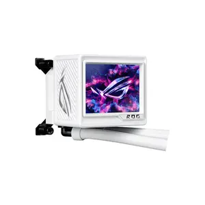 ASUS ROG Ryujin III 360 ARGB Extreme White Edition CPU Liquid Cooler, 3.5 Inch IPS LCD, Asetek Emma Gen8 V2 Pump, Triple 120mm Magnetic ARGB Fans