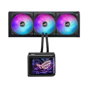 ASUS ROG Ryuo IV SLC 360 ARGB CPU Liquid Cooler, 6.67 Inch Curved AMOLED Display, 360mm Radiator, Triple MF-12C ARGB Fans