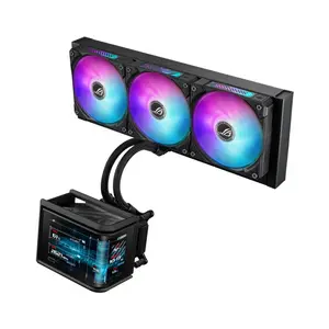 ASUS ROG Ryuo IV SLC 360 ARGB CPU Liquid Cooler, 6.67 Inch Curved AMOLED Display, 360mm Radiator, Triple MF-12C ARGB Fans