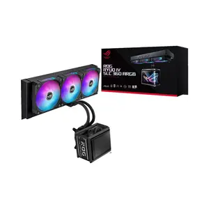 ASUS ROG Ryuo IV SLC 360 ARGB CPU Liquid Cooler, 6.67 Inch Curved AMOLED Display, 360mm Radiator, Triple MF-12C ARGB Fans