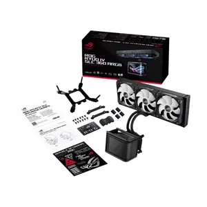 ASUS ROG Ryuo IV SLC 360 ARGB CPU Liquid Cooler, 6.67 Inch Curved AMOLED Display, 360mm Radiator, Triple MF-12C ARGB Fans
