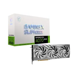 MSI GeForce RTX 4070 SUPER 12G GAMING X SLIM WHITE 12GB GDDR6X Graphics Card, Triple Fan Cooling, PCIe 4.0, HDMI 2.1a, DisplayPort 1.4a