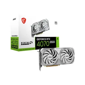 MSI GeForce RTX 4070 SUPER 12G VENTUS 2X WHITE OC 12GB GDDR6X Graphics Card, Dual Fan Cooling, PCIe 4.0, HDMI 2.1a, DisplayPort 1.4a
