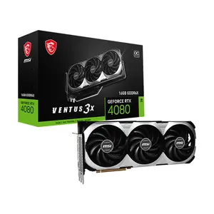 MSI GeForce RTX 4080 16GB VENTUS 3X OC Graphics Card, 16GB GDDR6X Memory, PCIe 4.0 Interface, Triple-Fan VENTUS Cooling System, HDMI 2.1a and DisplayPort 1.4a Connectivity, Factory Overclocked Gaming GPU