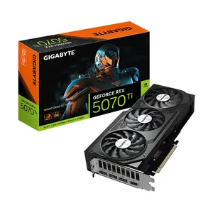 Gigabyte GeForce RTX 5070 Ti WINDFORCE OC V2 Graphics Card, 16GB GDDR7 Memory, PCIe 5.0 Interface, WINDFORCE Cooling System, HDMI and DisplayPort Outputs, High-Performance Gaming and AI Graphics GPU