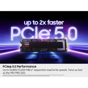 Samsung 9100 PRO 1TB PCIe Gen5 x4 NVMe M.2 2280 Internal SSD, PCIe 5.0 Interface, Ultra-High-Speed Storage Performance, High-Speed Gaming and Professional Workstation Solid State Drive
