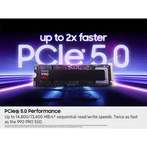 Samsung 9100 PRO 8TB PCIe Gen5 x4 NVMe M.2 2280 Internal SSD, PCIe 5.0 Interface, Ultra-High-Speed Storage Performance, Massive Capacity, Professional Gaming and Workstation Solid State Drive