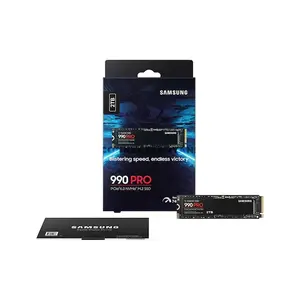 Samsung 990 PRO 2TB NVMe M.2 Internal SSD, PCIe 4.0 x4 NVMe 2.0, Up to 7450MB/s Read & 6900MB/s Write, V-NAND TLC, 2GB LPDDR4 DRAM Cache, M.2 2280, MZ-V9P2T0B/AM