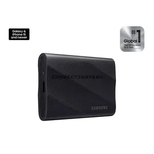 Samsung Portable SSD T9 1TB Black External SSD, USB 3.2 Gen 2x2 20Gbps, Up to 2000MB/s Read & 1950MB/s Write, AES 256-Bit Encryption, MU-PG1T0B/AM