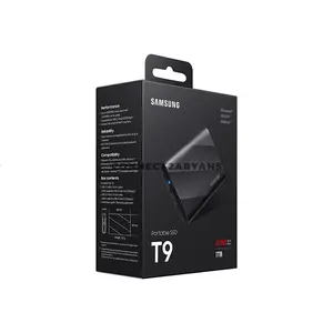 Samsung Portable SSD T9 1TB Black External SSD, USB 3.2 Gen 2x2 20Gbps, Up to 2000MB/s Read & 1950MB/s Write, AES 256-Bit Encryption, MU-PG1T0B/AM