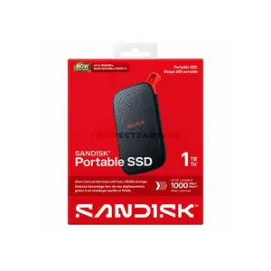 SanDisk E31 Portable SSD 1TB External Solid State Drive, USB 3.2 Gen 2, USB-C, Up to 1000MB/s Sequential Read Speed, Compact Pocket-Size Design, Up to 2-Meter Drop Protection, Model SDSSDE31-1T00-G25