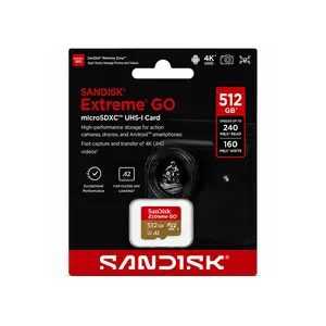 SanDisk Extreme Go microSD UHS-I Memory Card, Up to 2TB Capacity, Up to 240MB/s Read & 160MB/s Write Speed, U3 V30, microSDXC & High-Durability Storage