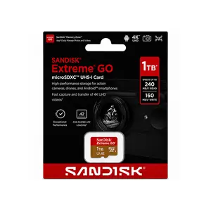 SanDisk Extreme Go microSD UHS-I Memory Card, Up to 2TB Capacity, Up to 240MB/s Read & 160MB/s Write Speed, U3 V30, microSDXC & High-Durability Storage