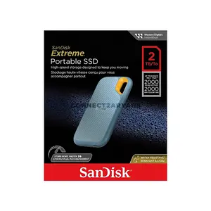 SanDisk Extreme Portable SSD E61 2TB External Solid State Drive, USB 3.2 Gen 2 Type-C, Up to 1050MB/s Read & 1000MB/s Write, IP65 Water & Dust Resistant, 3-Meter Drop Protection, NVMe Storage