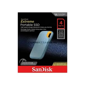 SanDisk Extreme Portable SSD E61 4TB External Solid State Drive, USB 3.2 Gen 2 Type-C, Up to 1050MB/s Read & 1000MB/s Write, IP65 Water & Dust Resistant, 3-Meter Drop Protection, NVMe Storage
