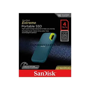 SanDisk Extreme Portable SSD E61 4TB External Solid State Drive, USB 3.2 Gen 2 Type-C, Up to 1050MB/s Read & 1000MB/s Write, IP65 Water & Dust Resistant, 3-Meter Drop Protection, NVMe Storage