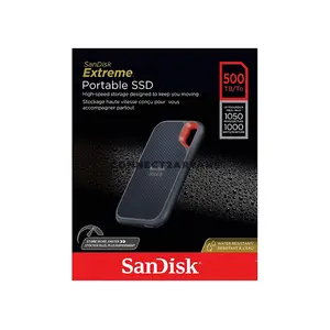 SanDisk Extreme Portable SSD E61 500GB External Solid State Drive, USB 3.2 Gen 2 Type-C, Up to 1050MB/s Read & 1000MB/s Write, IP65 Water & Dust Resistant, 3-Meter Drop Protection, NVMe Storage