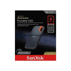 SanDisk Extreme Portable SSD E61 8TB External Solid State Drive, USB 3.2 Gen 2 Type-C, Up to 1050MB/s Read & 1000MB/s Write, IP65 Water & Dust Resistant, 3-Meter Drop Protection, NVMe Storage