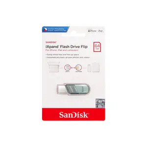 SanDisk iXpand Flash Drive Flip for iPhone & iPad, Lightning & USB Type-A Dual Connector, USB 3.1 Gen 1, Automatic Photo Backup, Portable USB Storage