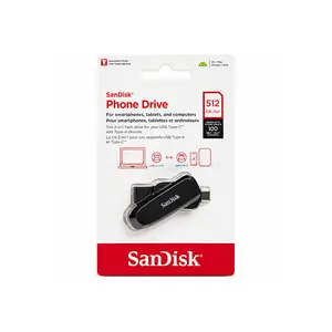 SanDisk Phone Drive for Android SDDDC6 USB 3.2 Gen 1 Dual USB-C & USB-A Flash Drive, Up to 512GB Capacity, Up to 100MB/s Read Speed, OTG Support & SanDisk App Backup