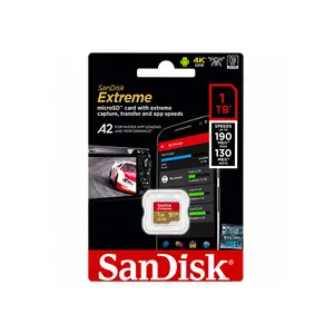 SanDisk Extreme microSDHC/SDXC UHS-I Memory Card with SD Adapter, A2 U3 V30 Class 10, Up to 190MB/s Read Speed, 4K UHD Storage Card