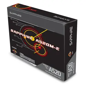 SAPPHIRE A520M-E Micro-ATX Motherboard, AMD A520 Chipset, AM4 Socket, DDR4 Memory Support, Reliable Ryzen Desktop Platform Motherboard