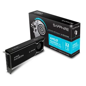 Sapphire AMD Radeon AI PRO R9700 32GB GDDR6 Workstation Graphics Card, PCIe 5.0 Interface, Blower Cooling Design, AI Acceleration and Professional Visualization GPU