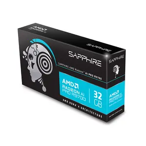 Sapphire AMD Radeon AI PRO R9700 32GB GDDR6 Workstation Graphics Card, PCIe 5.0 Interface, Blower Cooling Design, AI Acceleration and Professional Visualization GPU