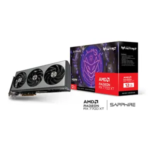 SAPPHIRE NITRO+ Radeon RX 7700 XT Graphics Card, 12GB GDDR6 Memory, 2599MHz Boost Clock, Triple Fan Cooling System, RDNA 3 High-Performance Gaming GPU