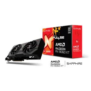 SAPPHIRE PULSE Radeon RX 9060 XT OC 8GB Graphics Card, 8GB GDDR6 Memory, 3290MHz Boost Clock, Factory Overclocked Performance, Dual Fan Cooling Design, RDNA 4 Gaming GPU