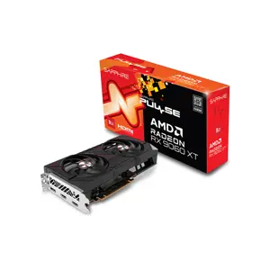 SAPPHIRE PULSE Radeon RX 9060 XT OC 8GB Graphics Card, 8GB GDDR6 Memory, 3290MHz Boost Clock, Factory Overclocked Performance, Dual Fan Cooling Design, RDNA 4 Gaming GPU