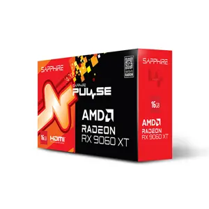 SAPPHIRE PULSE Radeon RX 9060 XT Graphics Card, 16GB GDDR6 Memory, 3290MHz Boost Clock, Dual Fan Cooling Design, RDNA 4 High-Performance Gaming GPU